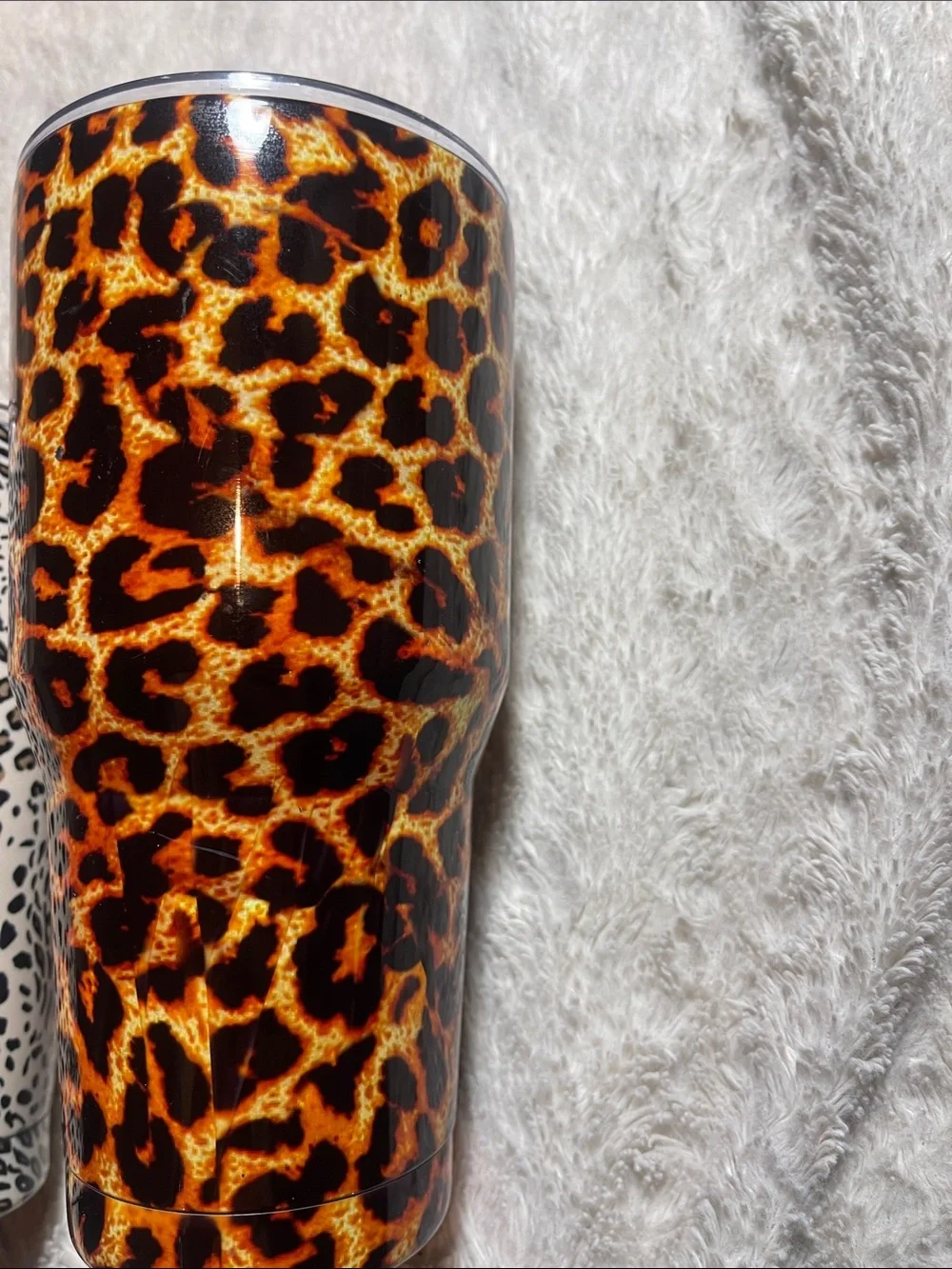 Leopard Print Insulated Tumblers - Brown and White